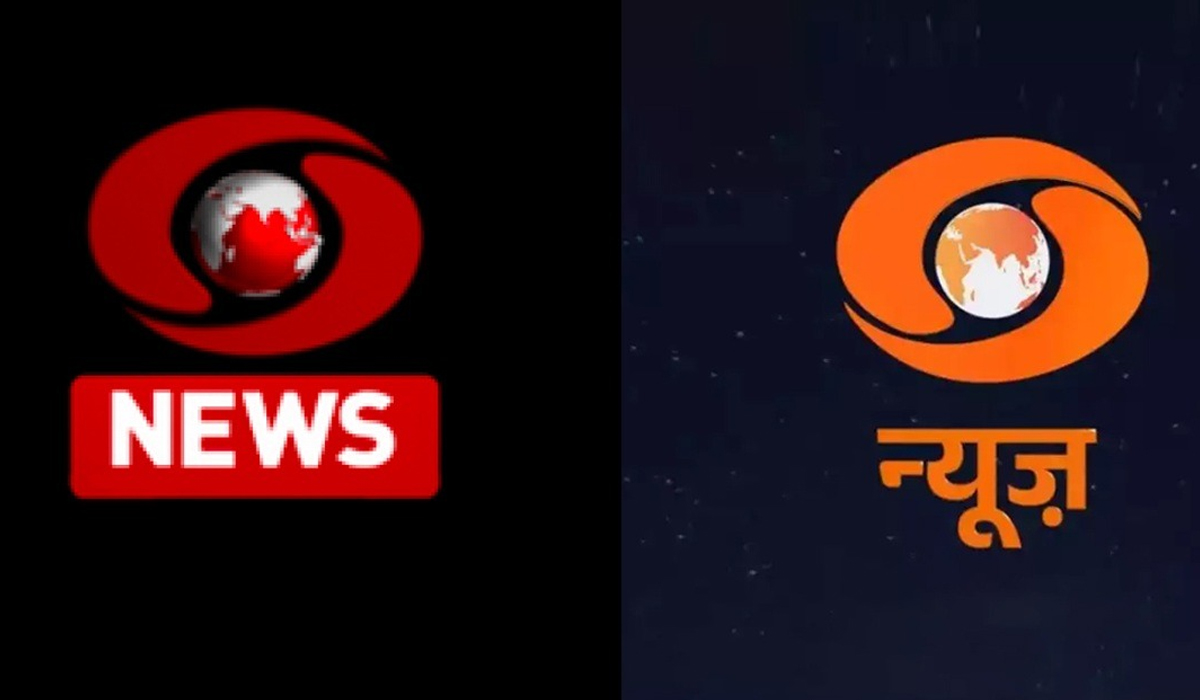 DD News | కాషాయం లోగో.. హిందీ అక్షరాలు DD News | కాషాయం లోగో.. హిందీ అక్షరాలు