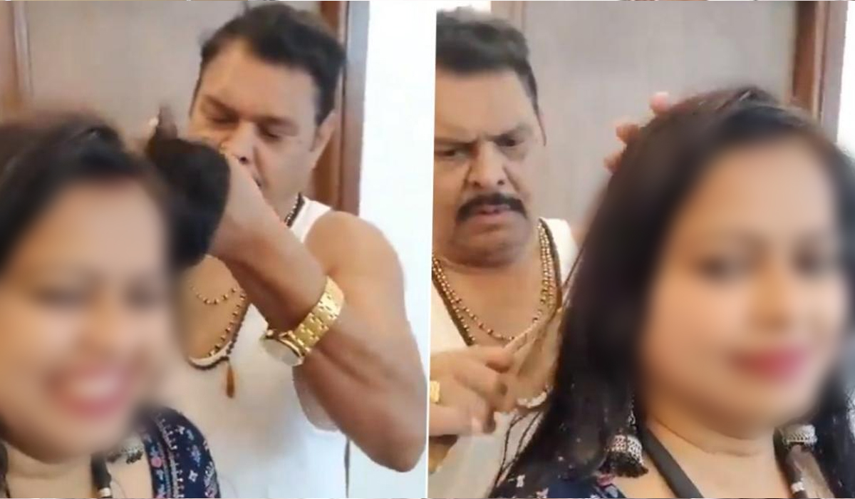 మహిళ జుట్టు దువ్విన బీజేపీ మాజీ ఎమ్మెల్యే.. వీడియో మహిళ జుట్టు దువ్విన బీజేపీ మాజీ ఎమ్మెల్యే.. వీడియో