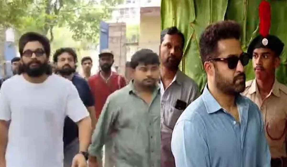 NTR| ఓటు హక్కు వినియోగించుకున్న అల్లు అర్జున్, ఎన్టీఆర్..ఓటర్లకి విజ్ఞప్తి NTR| ఓటు హక్కు వినియోగించుకున్న అల్లు అర్జున్, ఎన్టీఆర్..ఓటర్లకి విజ్ఞప్తి