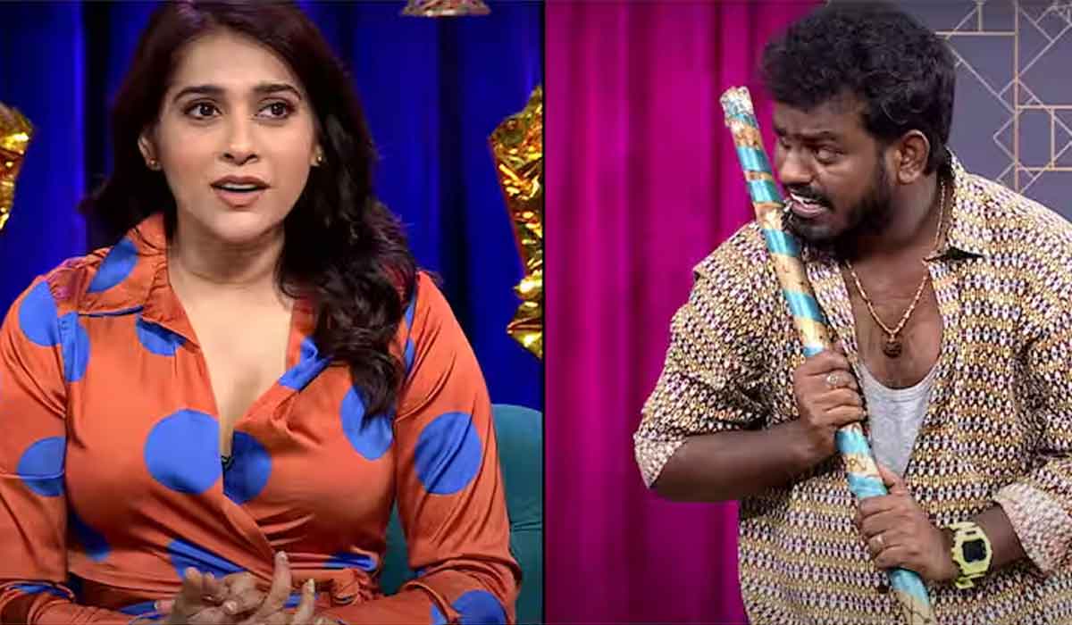 Rashmi| ర‌ష్మీ ఏంటి అలా అనేసింది.. అంద‌రి ముందే నూక‌రాజుని చెప్పుతో కొడ‌తానంటూ వార్నింగ్
