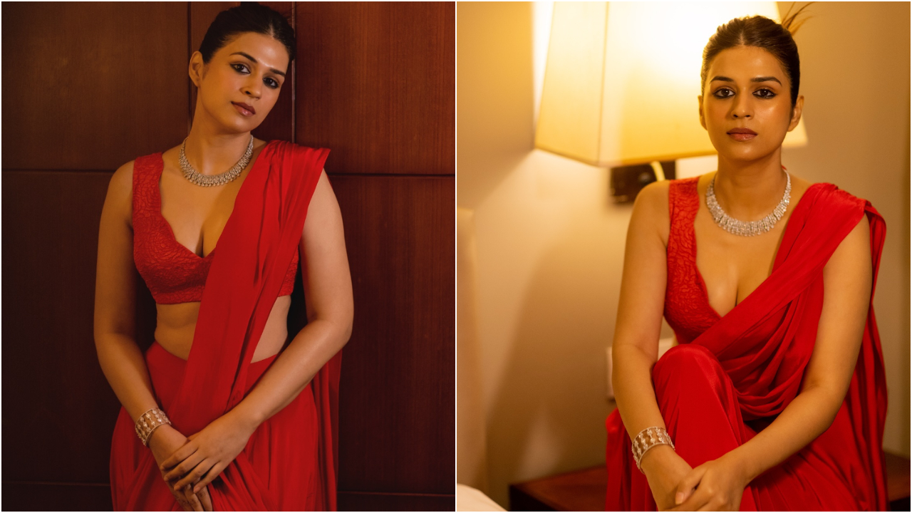 Shraddha Das | రెడ్ శారీలో హాట్ మిర్చిలా శ్రద్ధా దాస్