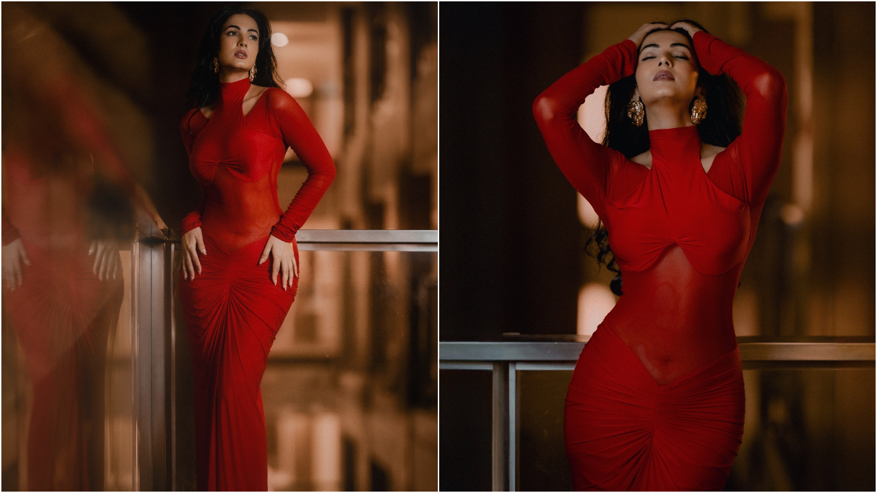 Sonal Chauhan | రెడ్ డ్రెస్ లో సోనాల్ చౌహాన్ అదిరే అందాలు