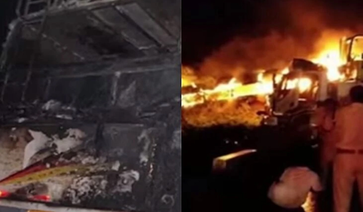 APSRTC Bus Accident | జడ్చర్లలో ఘోర రోడ్డు ప్రమాదం.. కాలిబూడిదైన ఏపీఎస్ ఆర్టీసీ బస్సు.. ప్రయాణికులు సేఫ్..! APSRTC Bus Accident | జడ్చర్లలో ఘోర రోడ్డు ప్రమాదం.. కాలిబూడిదైన ఏపీఎస్ ఆర్టీసీ బస్సు.. ప్రయాణికులు సేఫ్..!