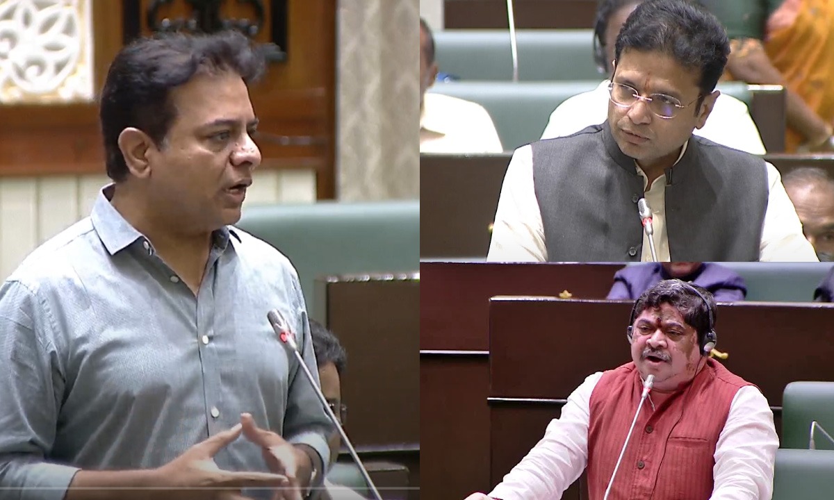 TELANGANA ASSEMBLY | అసెంబ్లీలో వీడియోపై కేటీఆర్తో మంత్రుల వాగ్వివాదం TELANGANA ASSEMBLY | అసెంబ్లీలో వీడియోపై కేటీఆర్తో మంత్రుల వాగ్వివాదం