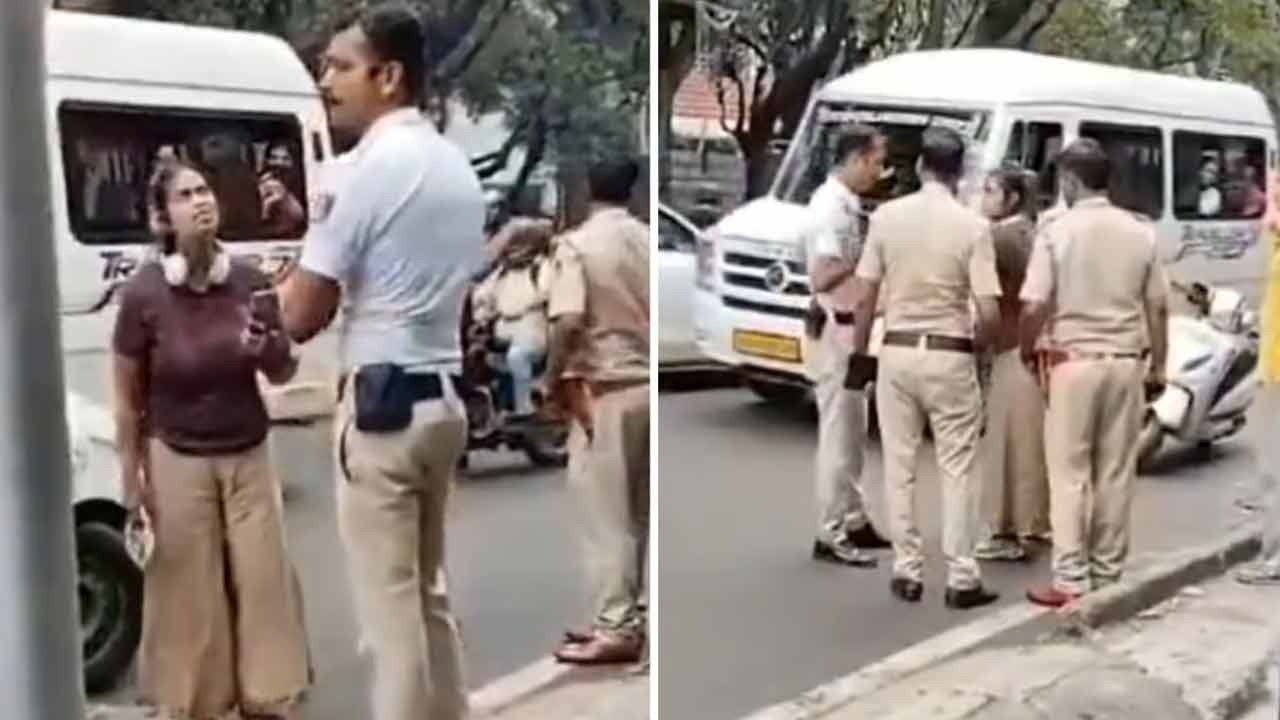 Viral Video | ట్రాఫిక్ పోలీసును కాలితో తన్ని దాడి చేసిన మహిళ.. Viral Video | ట్రాఫిక్ పోలీసును కాలితో తన్ని దాడి చేసిన మహిళ..