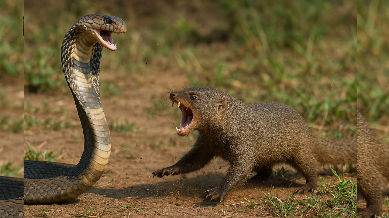 King Cobra, Mongoose Fight | కింగ్ కోబ్రా, తెల్ల తోక ముంగిస మధ్య ఫైట్లో గెలిచేదేంటి? King Cobra, Mongoose Fight | కింగ్ కోబ్రా, తెల్ల తోక ముంగిస మధ్య ఫైట్లో గెలిచేదేంటి?