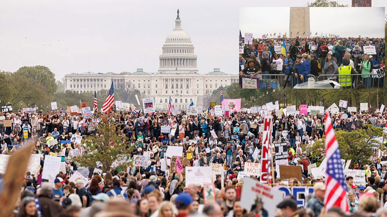USA | ‘ట్రంప్ గో బ్యాక్’.. లక్షలాదిగా రోడ్లపైకి అమెరికా ప్రజలు USA | ‘ట్రంప్ గో బ్యాక్’.. లక్షలాదిగా రోడ్లపైకి అమెరికా ప్రజలు