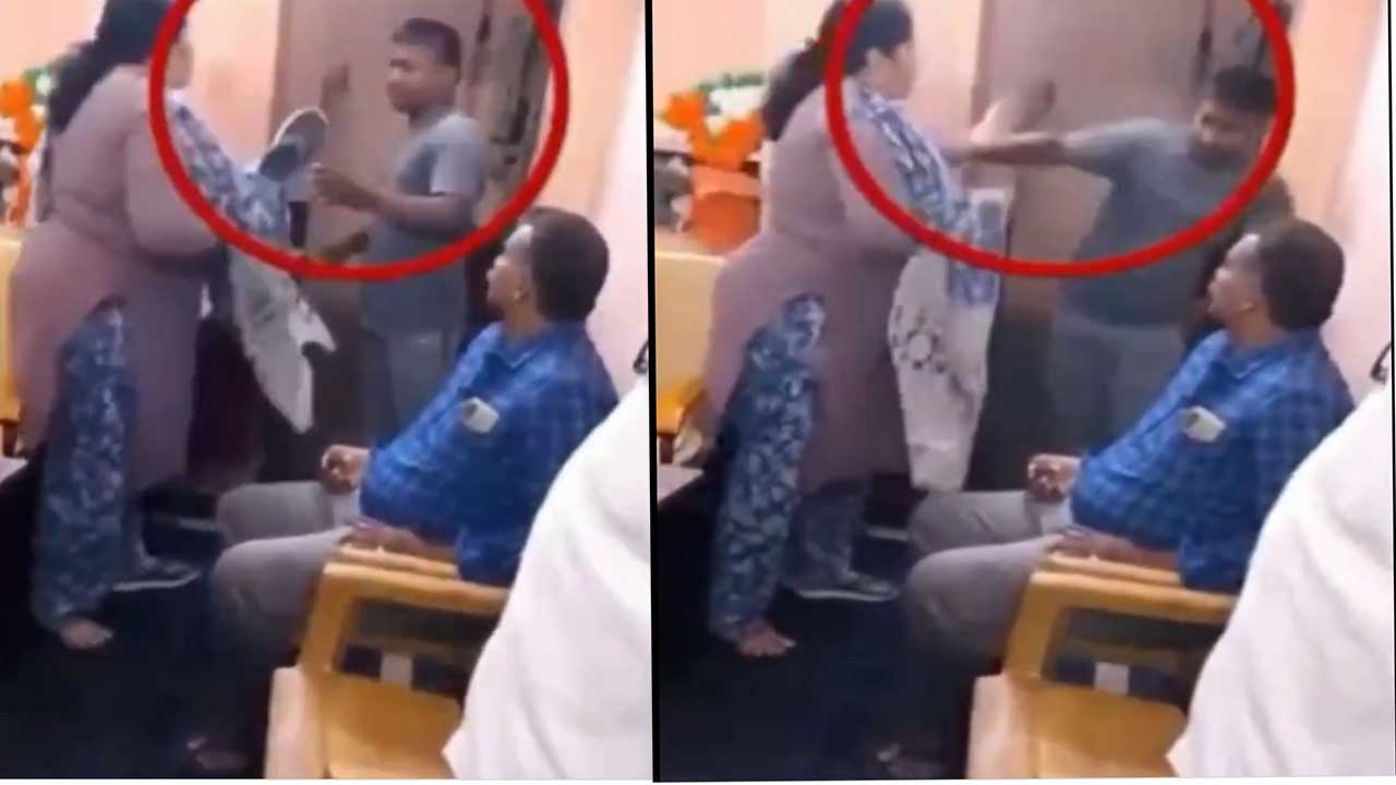 Excise CI Attacks Attendant Wth Slippers: అటెండర్ పై చెప్పుతో ఎక్సైజ్ సీఐ దాడి ! Excise CI Attacks Attendant Wth Slippers: అటెండర్ పై చెప్పుతో ఎక్సైజ్ సీఐ దాడి !