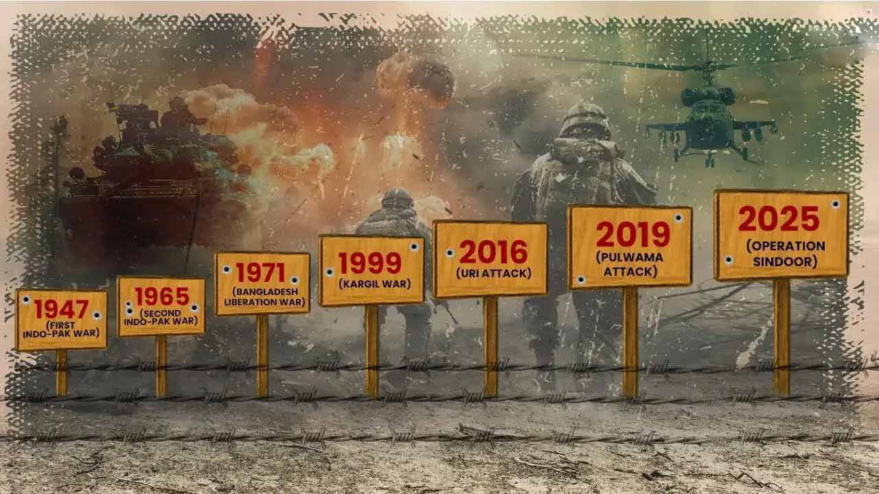 Indo Pak War to Operation Sindoor | ఇండో – పాక్ వార్ టు ఆపరేషన్ సిందూర్.. భారత్ – పాక్ మధ్య యుద్దాలు, దాడులు ఇవే.. Indo Pak War to Operation Sindoor | ఇండో – పాక్ వార్ టు ఆపరేషన్ సిందూర్.. భారత్ – పాక్ మధ్య యుద్దాలు, దాడులు ఇవే..