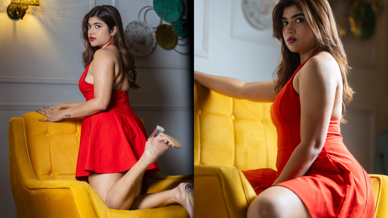 Rithu Chowdary | పొట్టి గౌన్ లో సోఫా ఎక్కి మరి ఆ అందాలు చూపిస్తున్న రీతూ చౌదరి