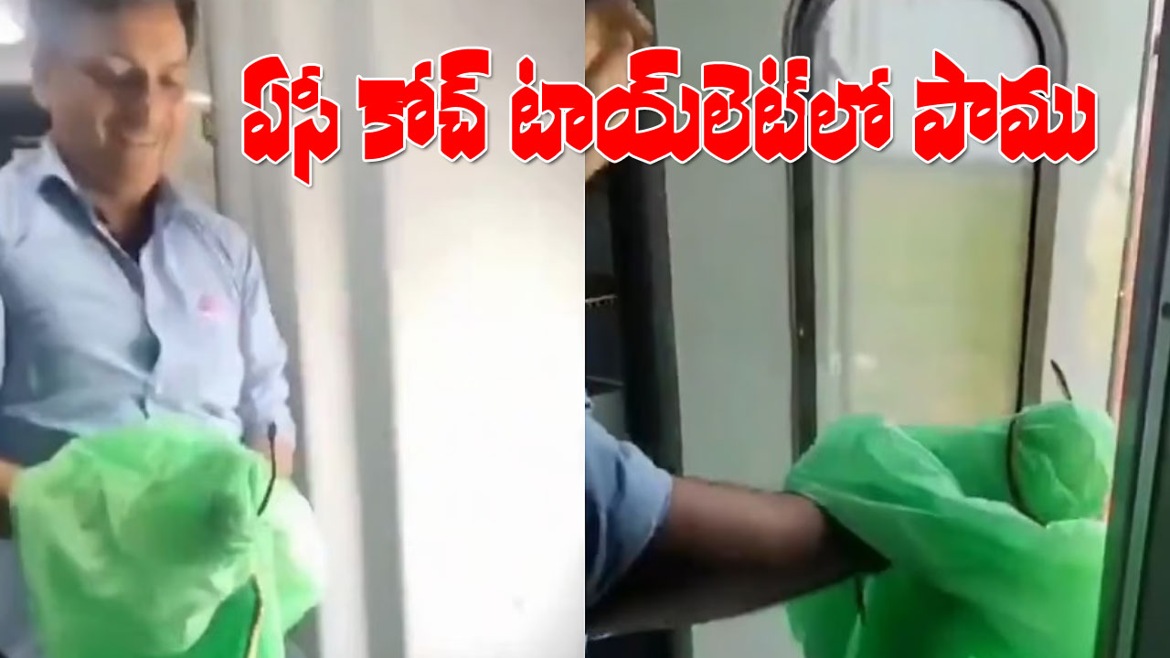 Snake in Train | వేగంగా దూసుకుపోతున్న రైలు.. టాయ్లెట్లో పాము! Snake in Train | వేగంగా దూసుకుపోతున్న రైలు.. టాయ్లెట్లో పాము!