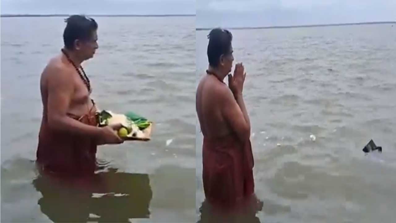 Sangameshwara Temple: శ్రీశైలం జలాశయానికి వరద..జలాధివాసంలో సంగమేశ్వరుడు Sangameshwara Temple: శ్రీశైలం జలాశయానికి వరద..జలాధివాసంలో సంగమేశ్వరుడు