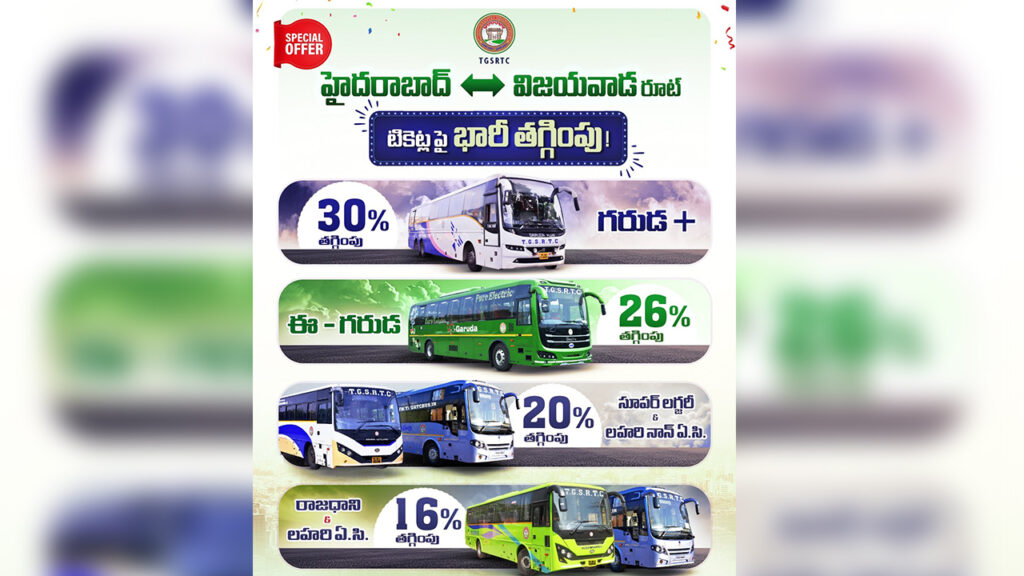 hyderabad-vijayawada-tsrtc-ticket-price-discount