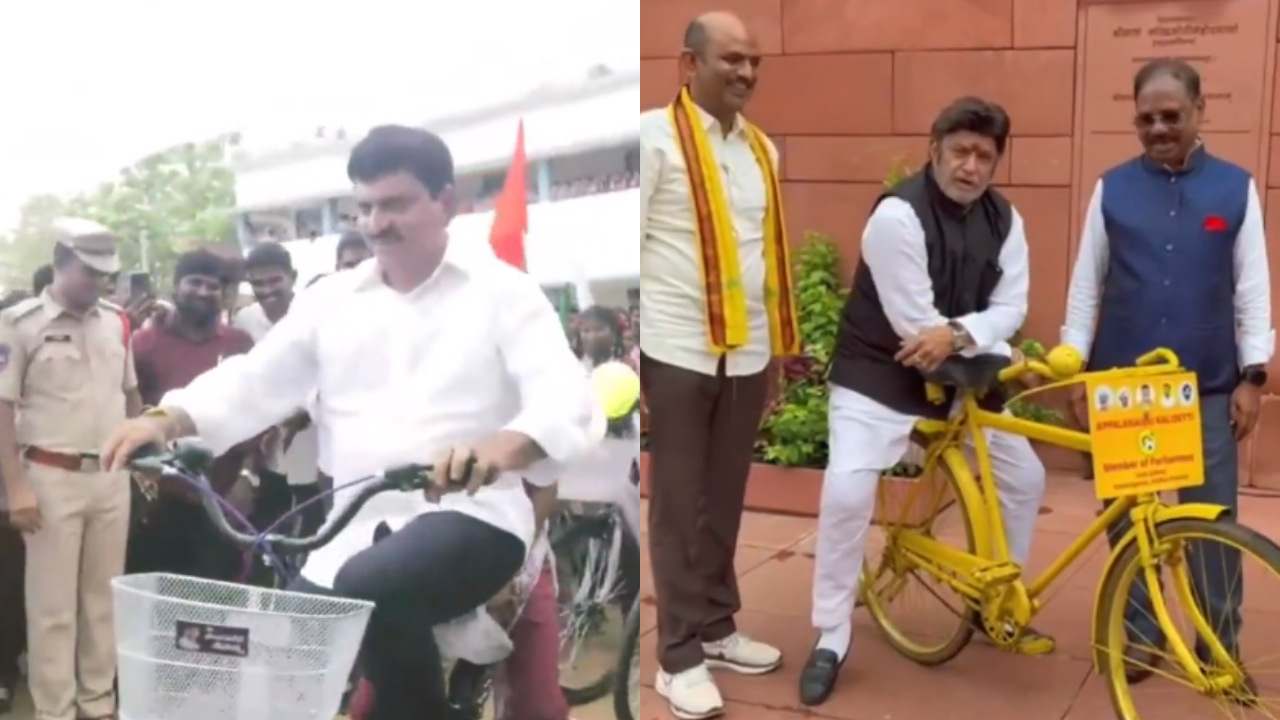 సైకిల్ ఎక్కిన మంత్రి పొంగులేటి..హీరో బాలకృష్ణలు సైకిల్ ఎక్కిన మంత్రి పొంగులేటి..హీరో బాలకృష్ణలు