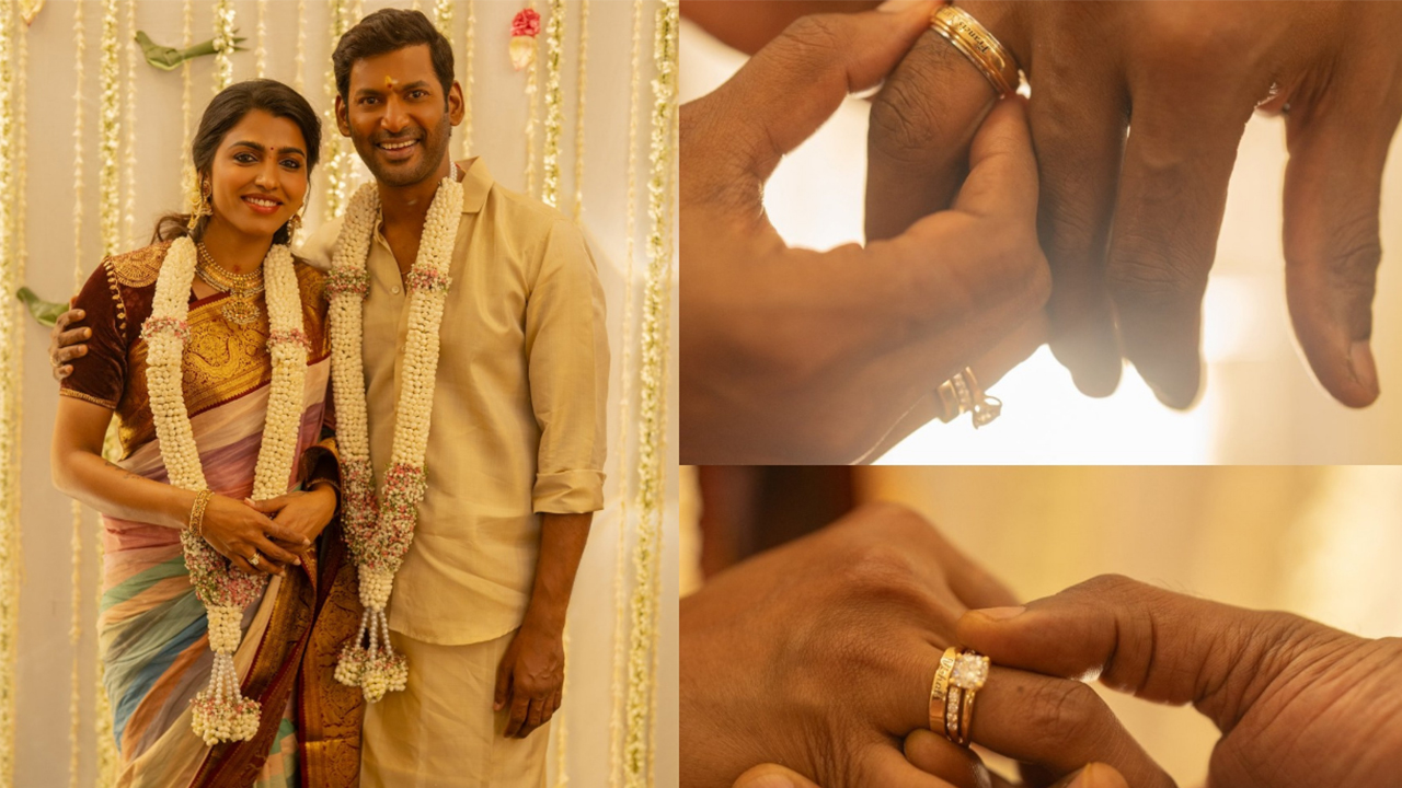 Vishal & Sai Dhanshika Engagement : తమిళ హీరో విశాల్, నటి సాయి ధన్సికల నిశ్చితార్థం Vishal & Sai Dhanshika Engagement : తమిళ హీరో విశాల్, నటి సాయి ధన్సికల నిశ్చితార్థం