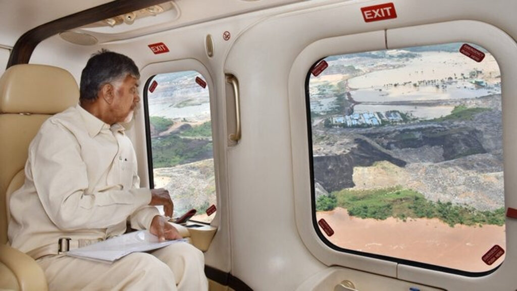 Chandrababu Conducts Aerial Survey