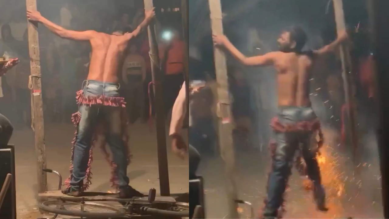 Man Ties 1000 Wala To Body | ఇదేమి పిచ్చి..ప్రాణాలు పోతాయిరోయ్! Man Ties 1000 Wala To Body | ఇదేమి పిచ్చి..ప్రాణాలు పోతాయిరోయ్!
