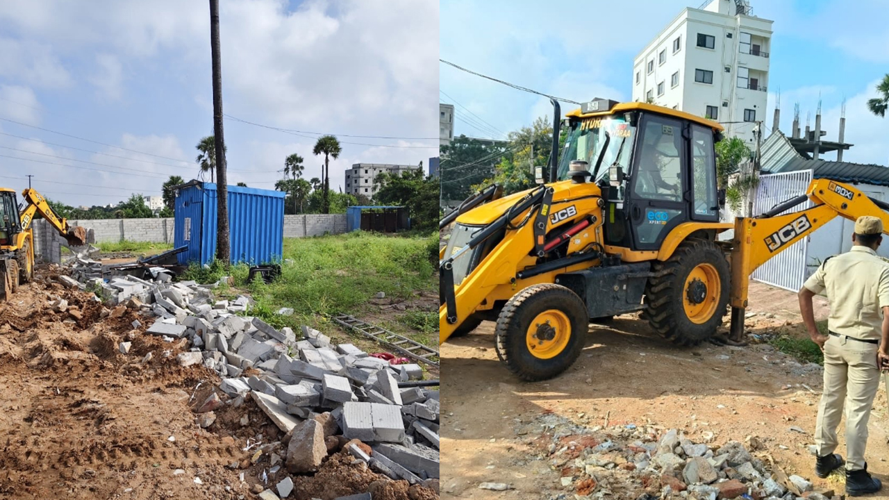 HYDRA | రాజేంద్రనగర్ లో రూ. 139 కోట్ల భూమికి హైడ్రా విముక్తి HYDRA | రాజేంద్రనగర్ లో రూ. 139 కోట్ల భూమికి హైడ్రా విముక్తి