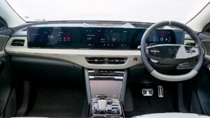 Mahindra XEV 9S interior teased with triple screen dashboard and panoramic sunroof