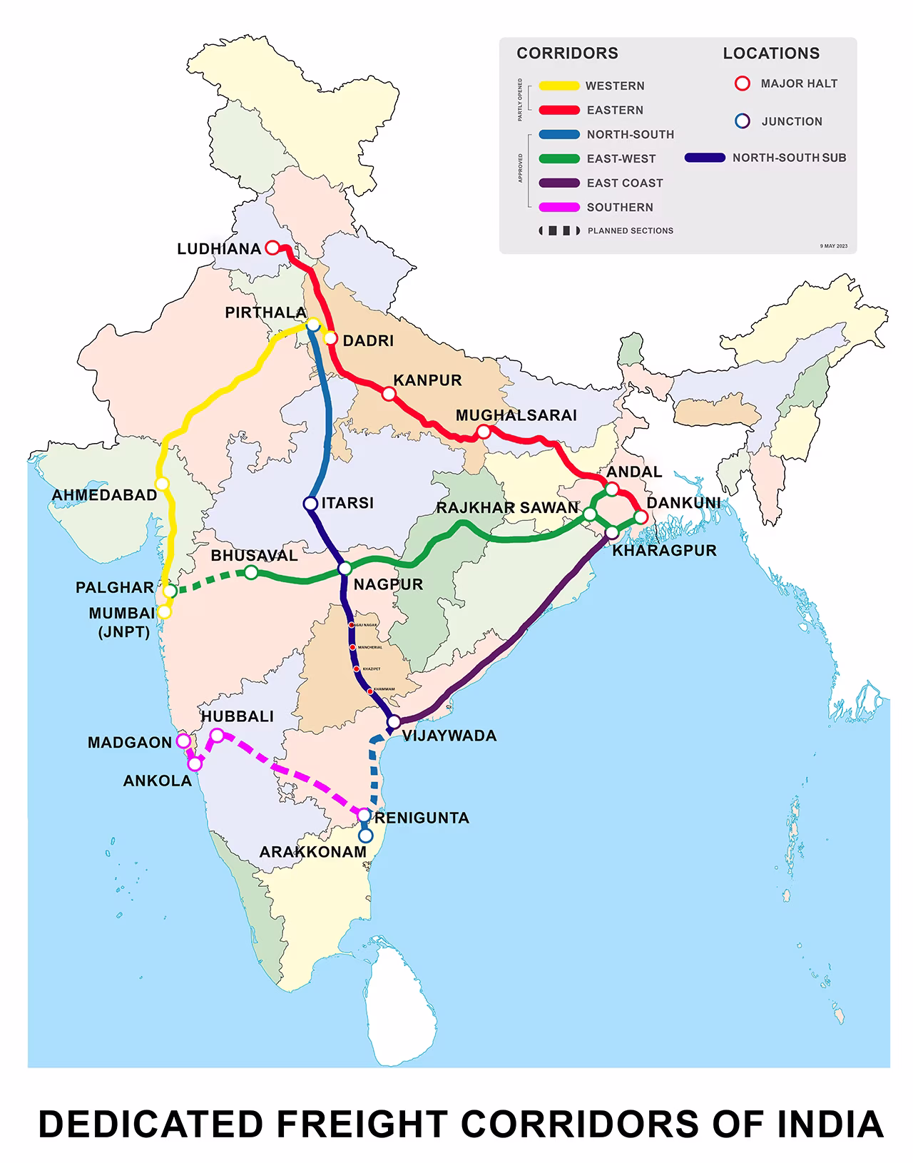 Itarsi–Vijayawada Dedicated Freight Corridor route map via Telangana