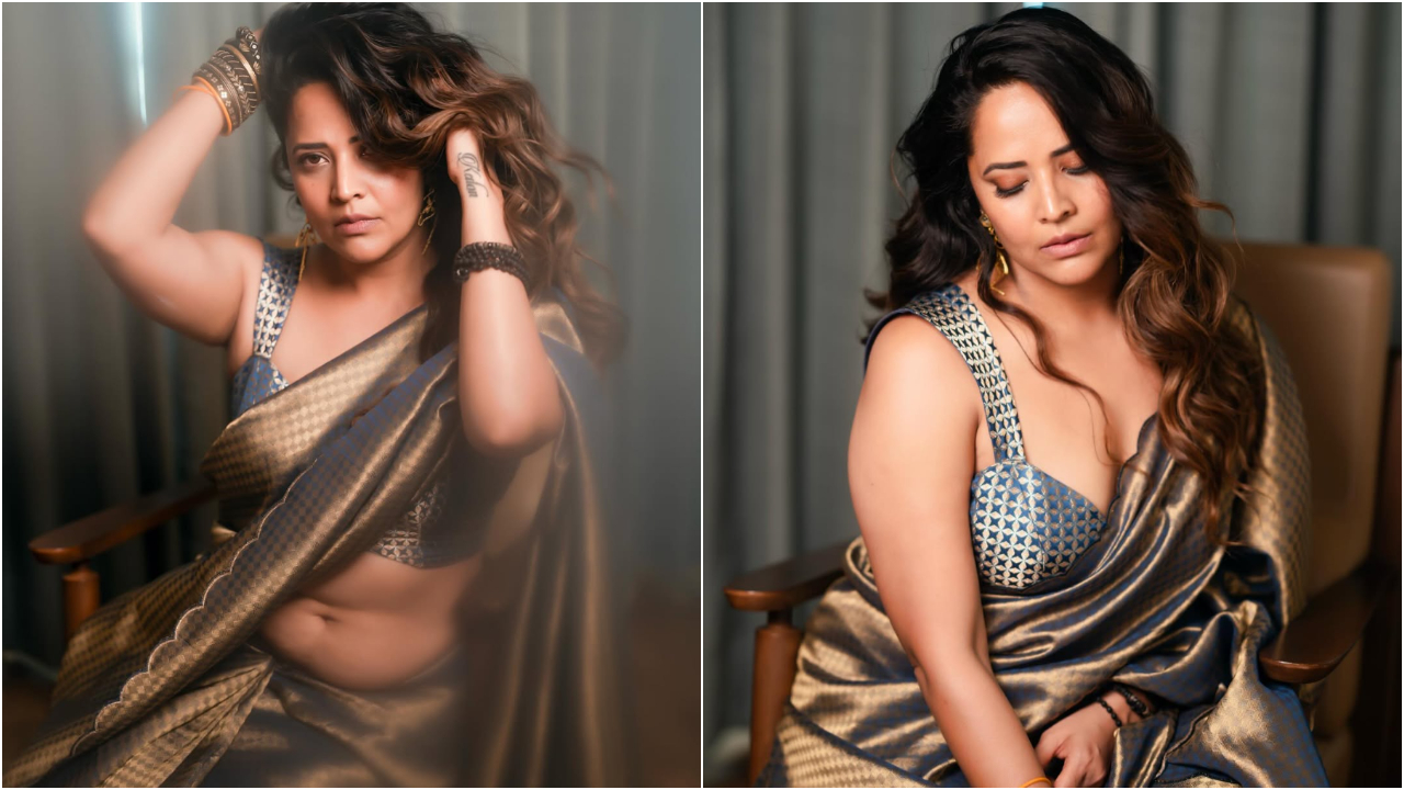 anasuya bharadwaj bold photos in saree