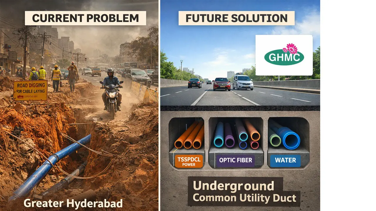 Common Duct System GHMC | ఎడాపెడా తవ్వకాలకు ఫుల్‌స్టాప్‌.. గ్రేటర్ హైదరాబాద్‌లో దశలవారీగా కామన్ డక్ట్!