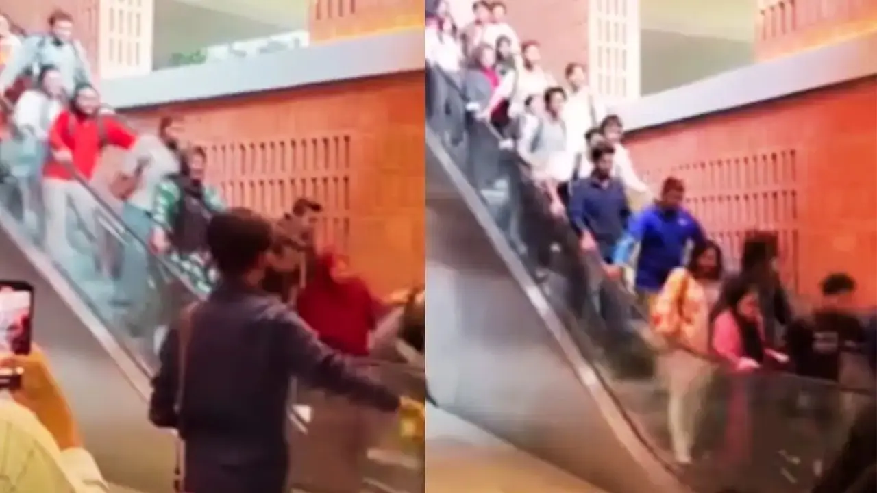 Escalator Malfunction : ఎస్కలేటర్ రన్నింగ్..ప్రయాణికుల స్టన్నింగ్
