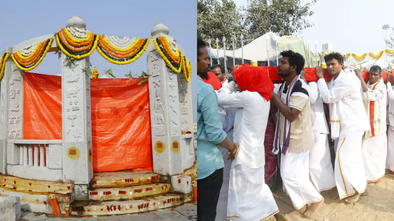 Medaram Jatara : అంగరంగ వైభవంగా నూతన గద్దెల ప్రతిష్టాపన