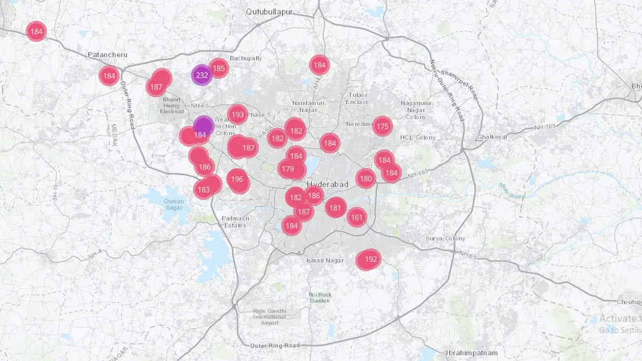 hyderabad air quality map
