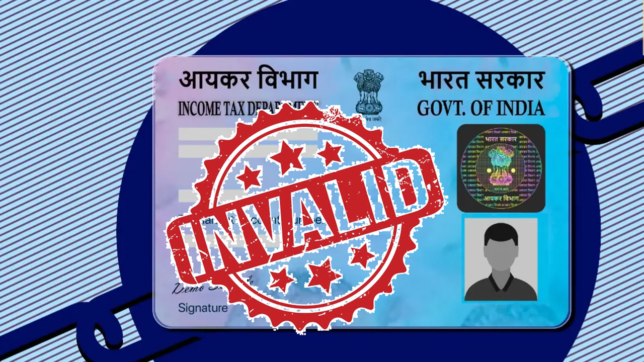 Invalid PAN card due to PAN Aadhaar not linked Income Tax Department warning graphic