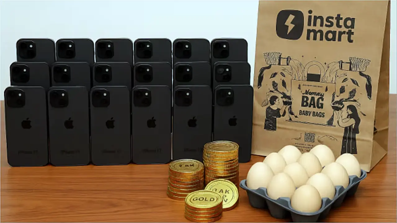 ఇన్‌స్టామార్ట్‌లో 22 ఐఫోన్‌లు, బంగారు నాణేలు, గుడ్లు – ₹22 లక్షల టాప్ స్పెండర్ కార్ట్