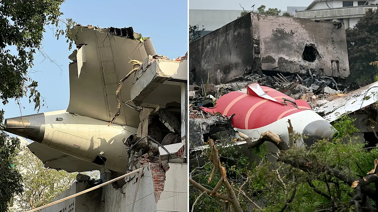 Ahmedabad Air India plane accident debris site – అహ్మదాబాద్ విమాన ప్రమాద శిథిలాలు