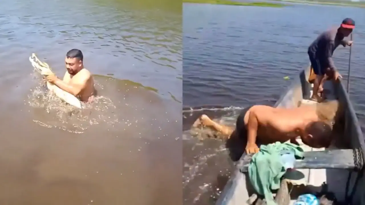 Crocodile Attack : మొసలి షాకింగ్ ఎటాక్..తప్పిన చావు