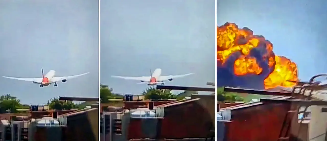 Air India Ahmedabad plane crash explosion scene – ఎయిర్ ఇండియా విమాన ప్రమాదం అగ్నిప్రమాద దృశ్యం