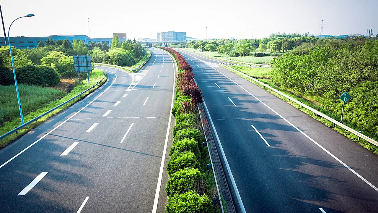 Four-lane national highway model road representing NH-930P infrastructure development in Telangana
