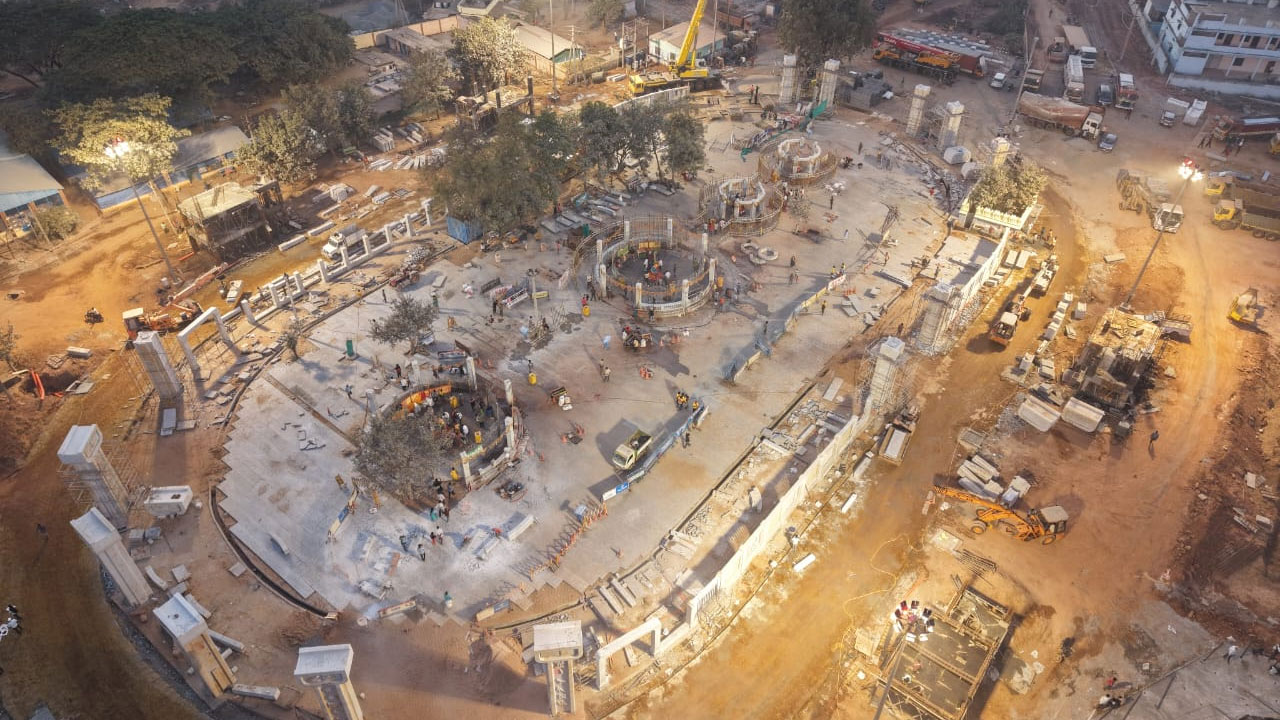 construction works at medaram