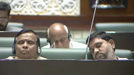 Telangana Assembly : జలాలపై చర్చ..గాఢ నిద్రలో బీజేపీ ఎమ్మెల్యేలు