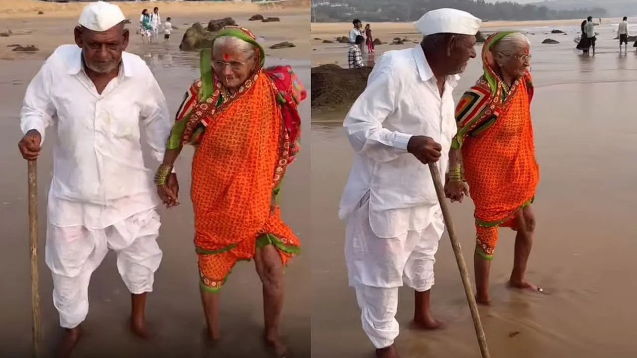 Elderly Couple | తొలిసారి సముద్రాన్ని చూసి పరవశించిన వృద్ధజంట.. హృదయాన్ని హత్తుకునే వీడియో
