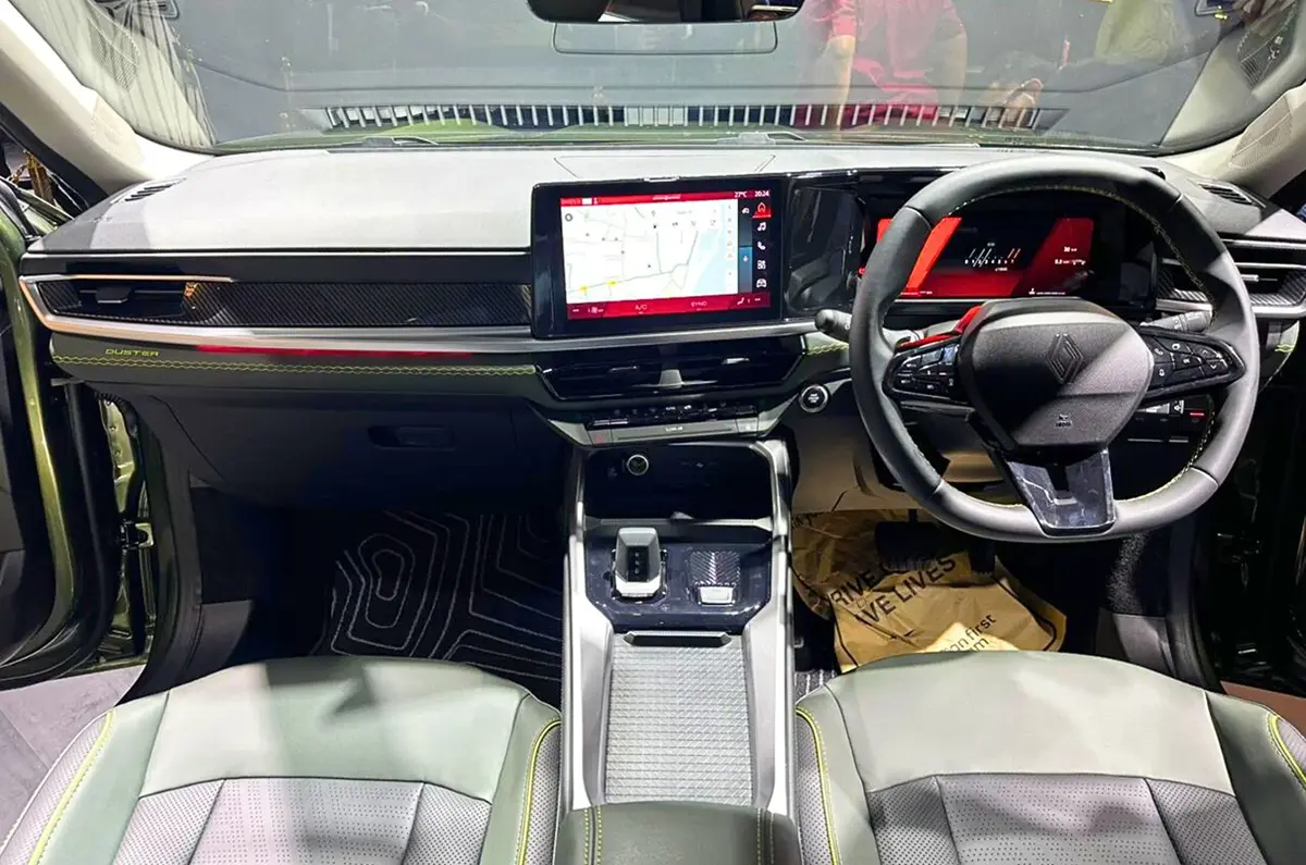 2026 Renault Duster interior dashboard with dual screens and premium cabin layout