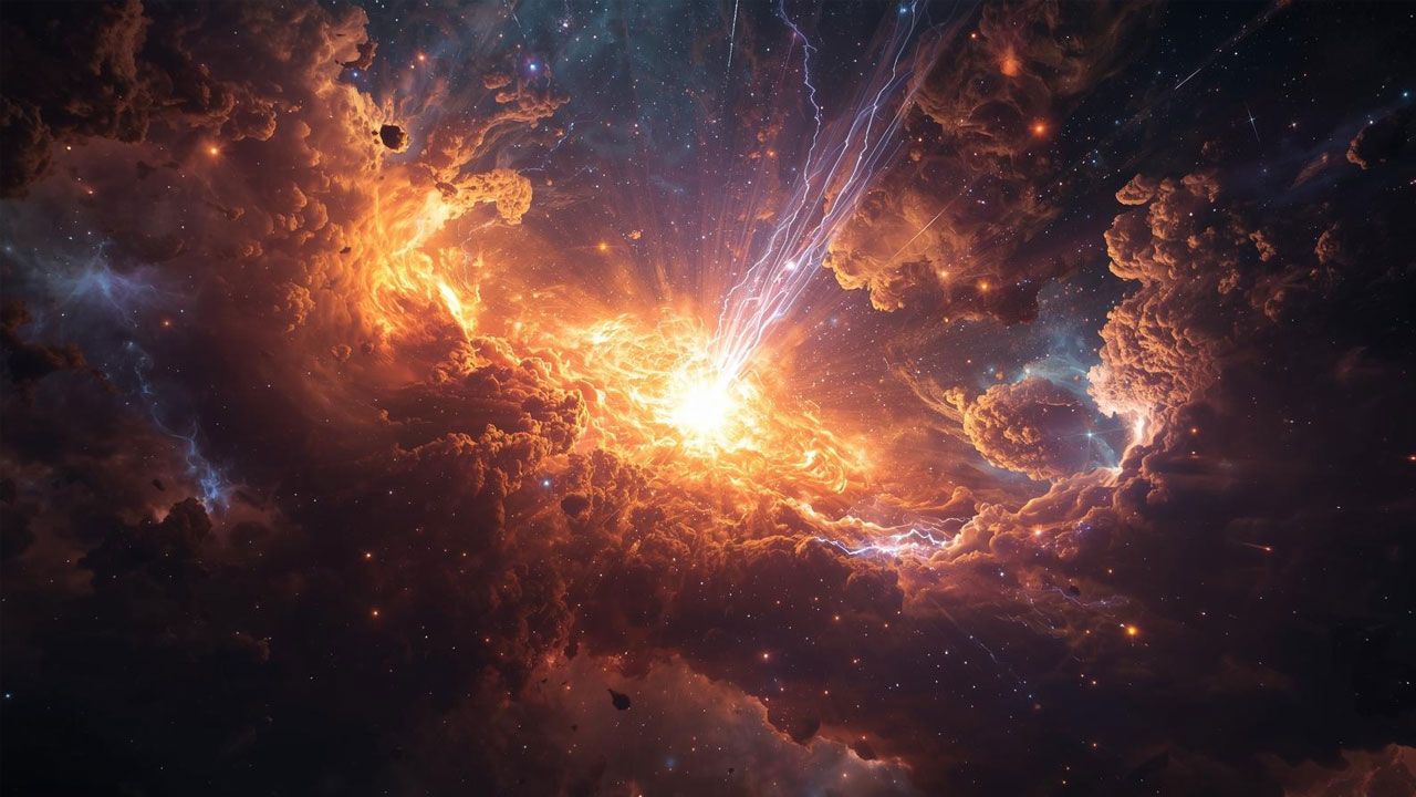 ai creation of A massive supernova explosion