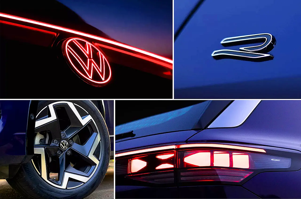 Volkswagen Tayron R-Line illuminated logo, R badge and LED tail lamps premium SUV design