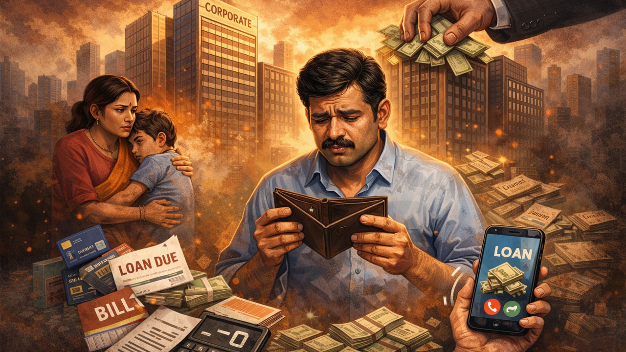 middle class income loans debt trap india AI-generated image, representational purposes only