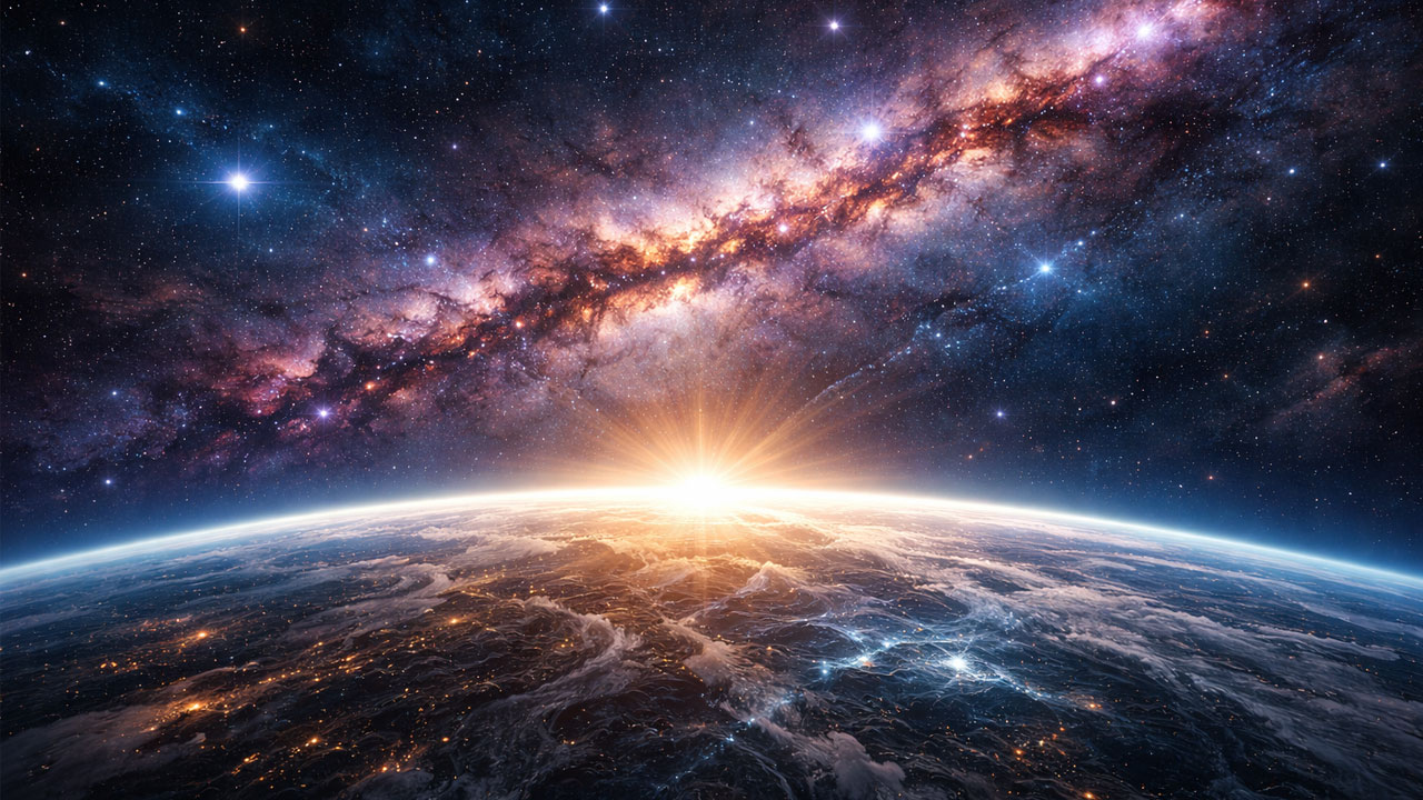 AI-generated Cosmic Horizon image representational purposes only