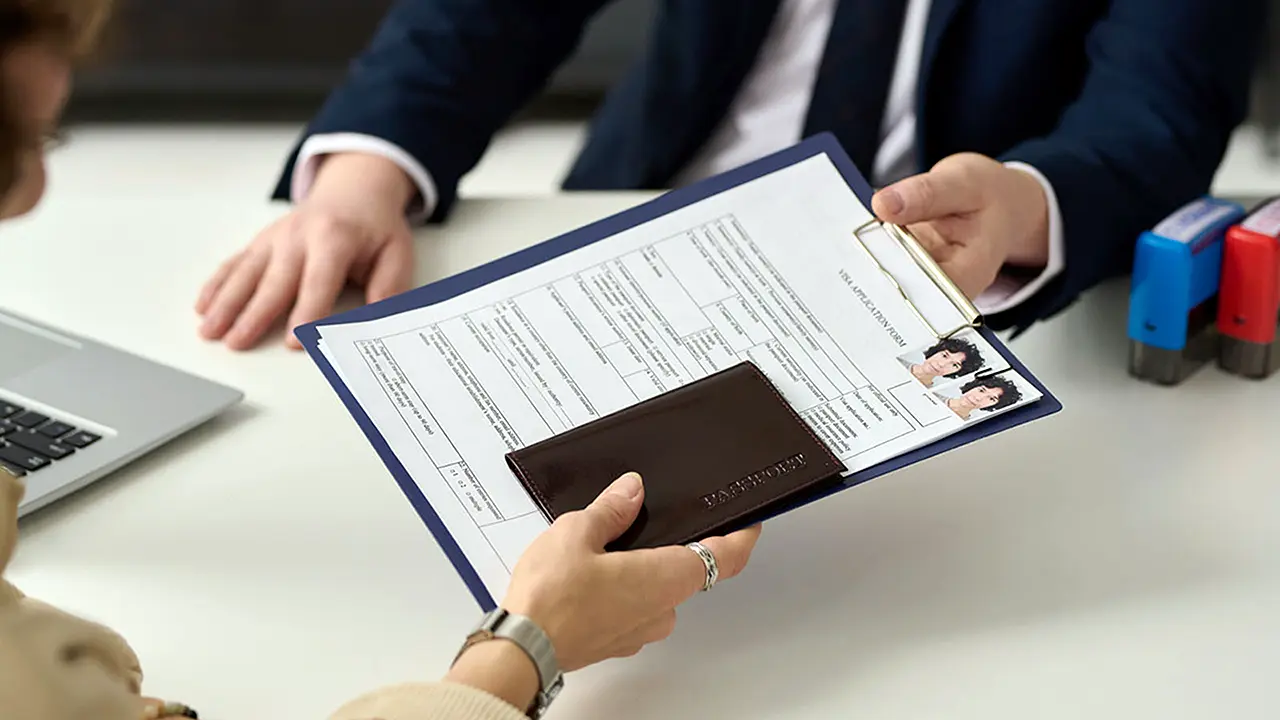 Indian passport application process at passport office with document verification and form submission