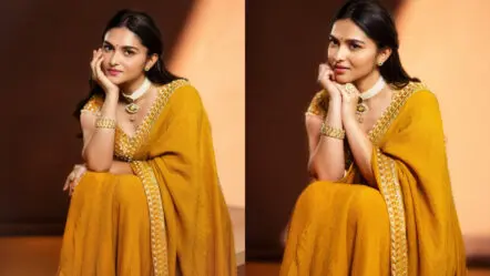 Kayadu Lohar | గోల్డెన్ శారీలో ఫంకీ బ్యూటీ హొయలు.. కాయదు లోహర్ లుక్ చూస్తే కళ్లు తిప్పుకోలేరు