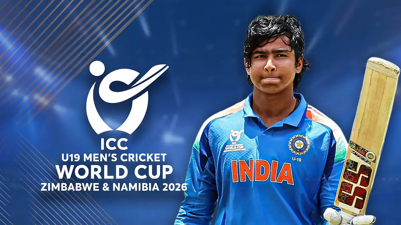 Vaibhav Suryavanshi India U19 batsman holding bat during ICC Under 19 World Cup 2026