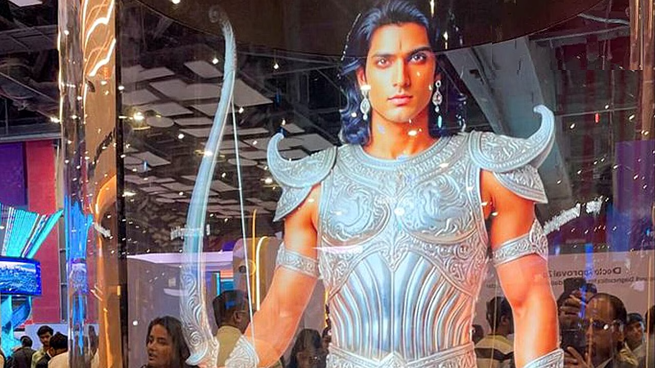 Interactive digital avatar of Arjuna showcased using hologram technology at AI Impact Summit 2026 in Delhi