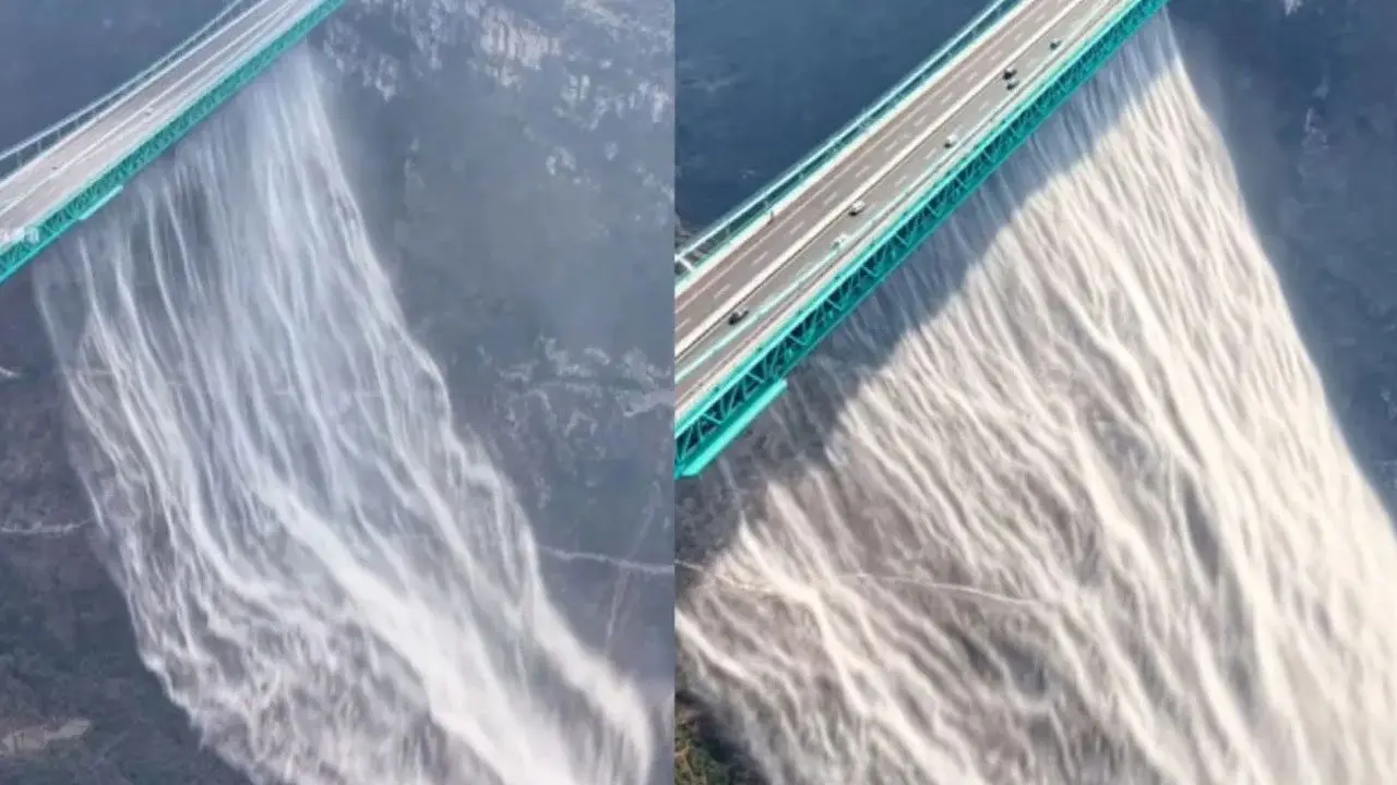 Worlds Tallest Bridge | ప్రపంచంలోనే ఎత్తైన వంతెన నుంచి జాలువారుతున్న జ‌ల‌పాతం.. ఆక‌ట్టుకుంట‌న్న వీడియో