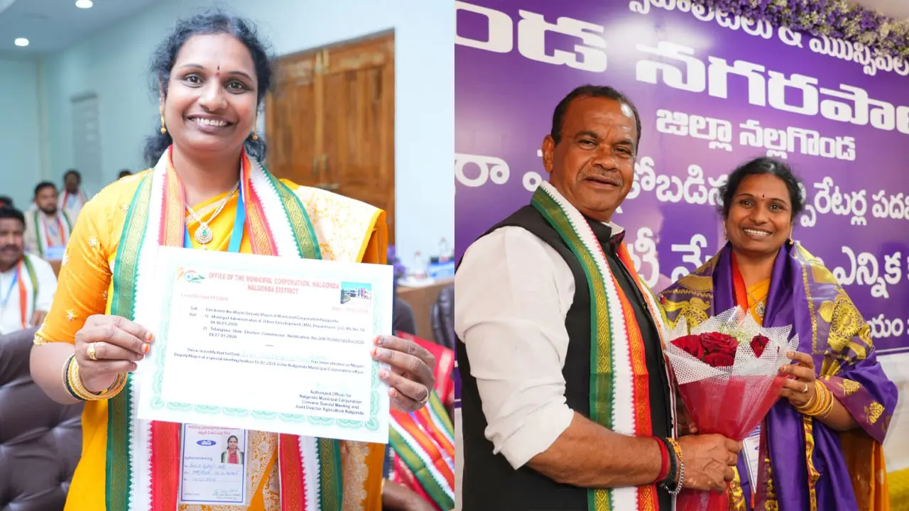 Nalgonda : నల్లగొండ తొలి మేయర్ గా బుర్రి చైతన్య ఏకగ్రీవ ఎన్నిక