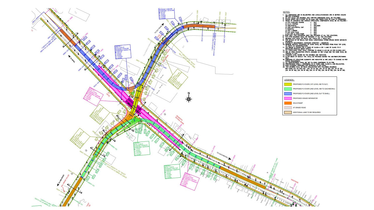 multi-level flyovers Hyderabad IT corridor